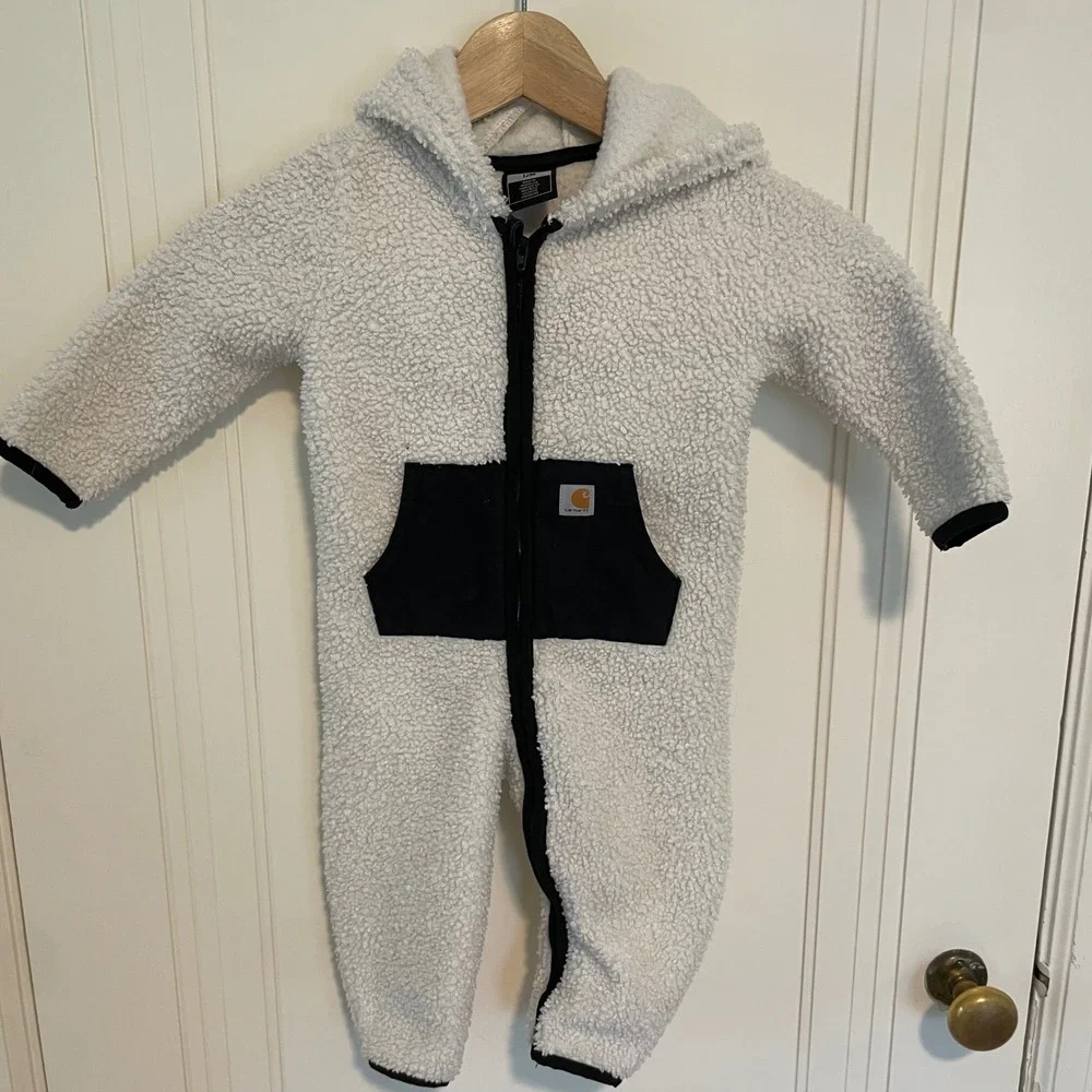 Carhartt Baby Sherpa Fleece Hooded One‎ Piece Coverall 12M Snowsuit